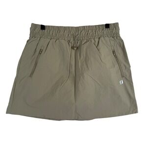 Born Outdoor Hiking Skort Skirt Large Tan Khaki Nylon Elastic Waist Performance